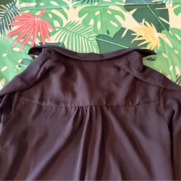 Worthington Sheer Button Down Black Blouse PS Petite Small - Picture 3 of 3